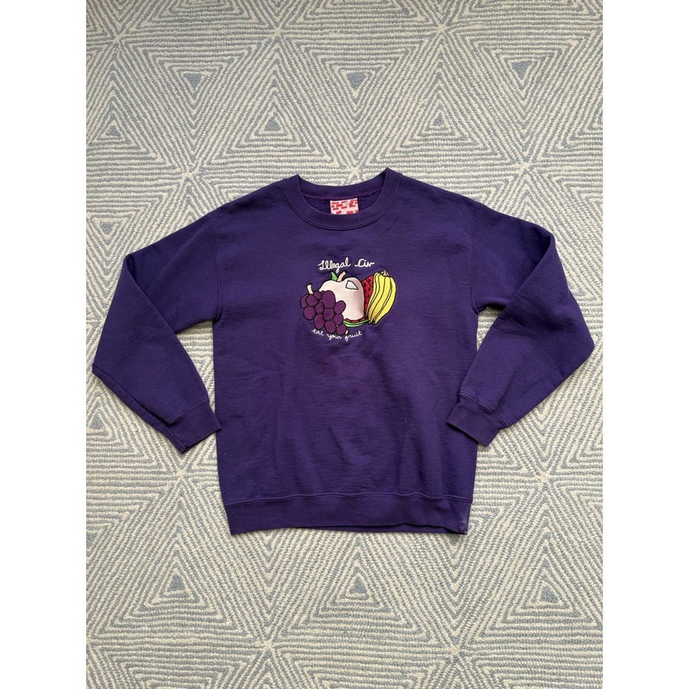 Women's Illegal Civilization Eat Your Fruit Sweatshirt - Purple -‎ Small